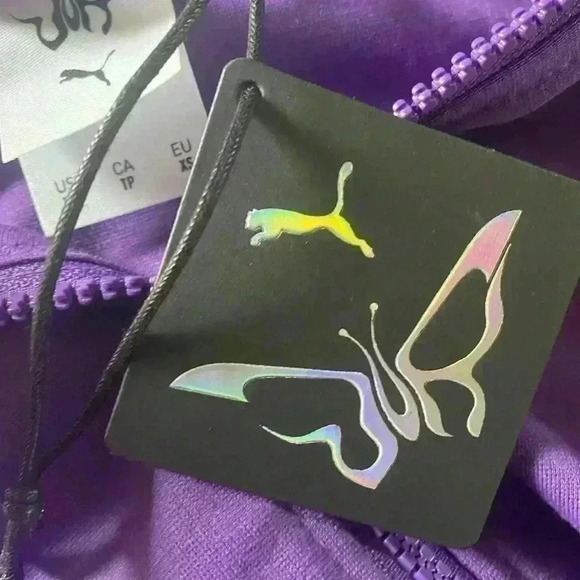 PUMA X DUA LIPA T7 ROYAL PURPLE CROPPED LOGO JACKET SIZE XS - Picture 10 of 10
